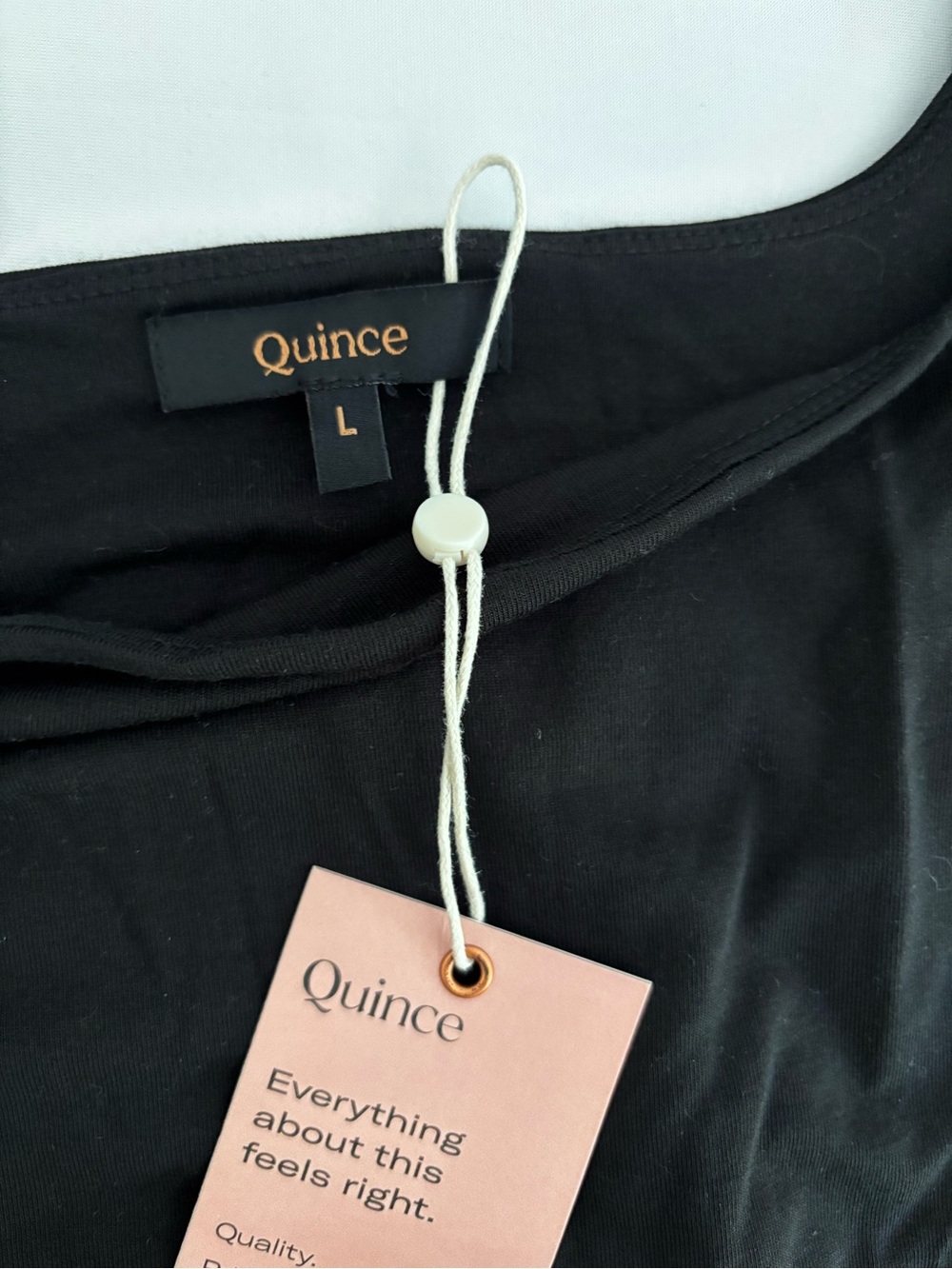 Quince Tencel Jersey Side Tie Midi Dress Black Large NWT Square Neck - Picture 7 of 13